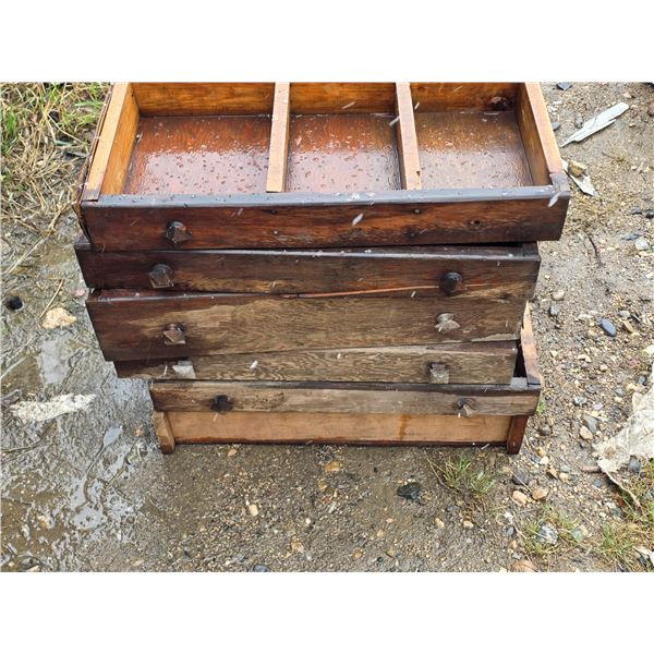 6 wooden drawers- 24"W on most of them