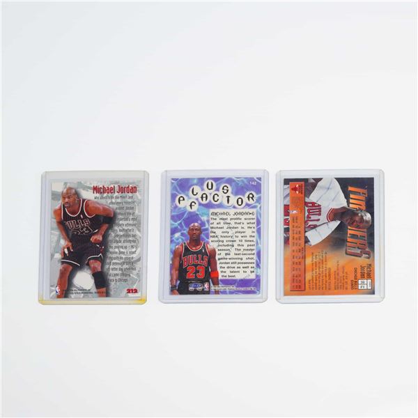 Trio of Michael Jordan Chicago Bulls Trading Cards 1998 99 Fleer