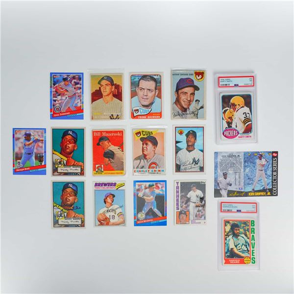 16pc Collectible Sports Cards Including Baseball, Basketball, and Football