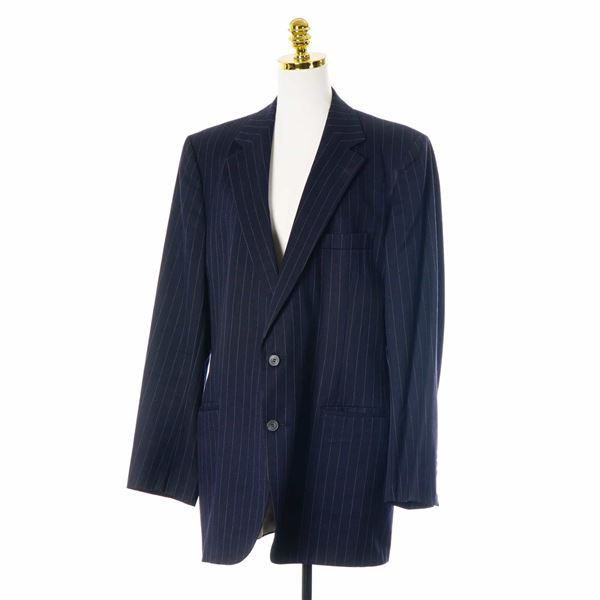 Aquascutum London for Barneys New York Men's Navy Pinstripe Wool Blazer Jacket
