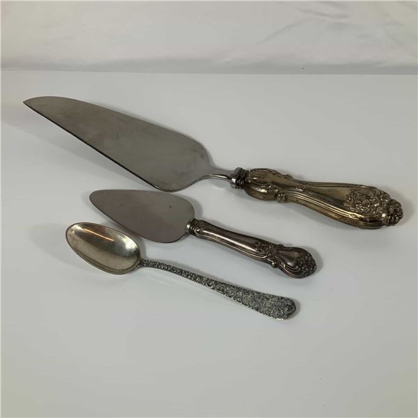 3pc Sterling Silver Serving Flatware, Web, Kirk Stieff, Raimond