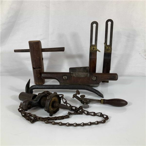 7pc Collection of Vintage Woodworking and Industrial Hand Tools Including Stanley and Stillman