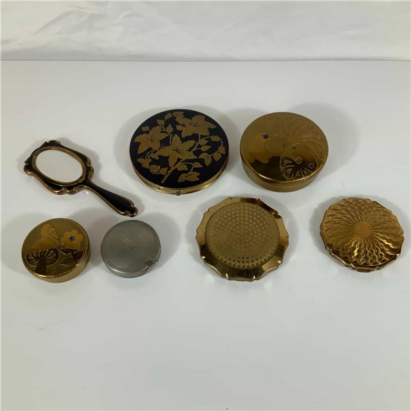 7pc Collection of Vintage Compacts and Pill Boxes including Taller Origen Chile