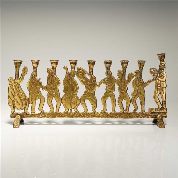 Judaica Jerusalem Klezmer Band Brass Hanukkah Menorah