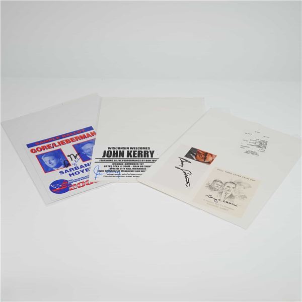 A Collection of four Signed American Political Campaign Flyers and Ephemera