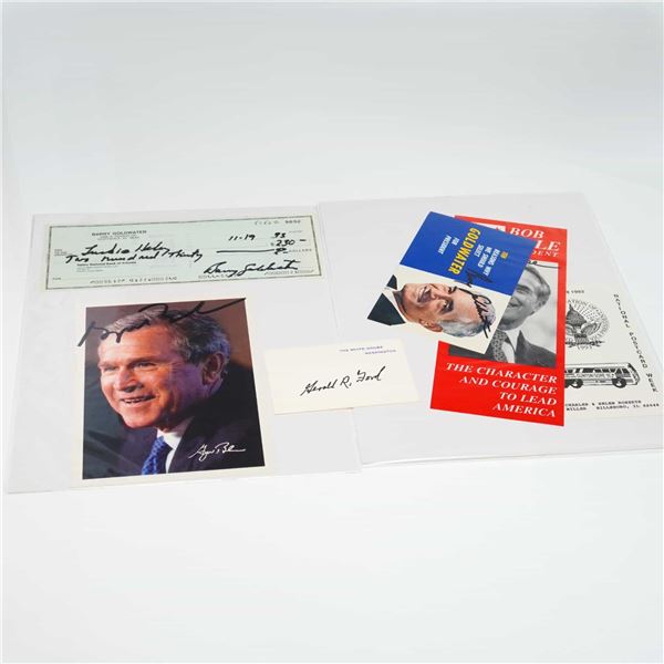 A Collection of American Political Autographs and Campaign Ephemera Including George W. Bush, Gerald