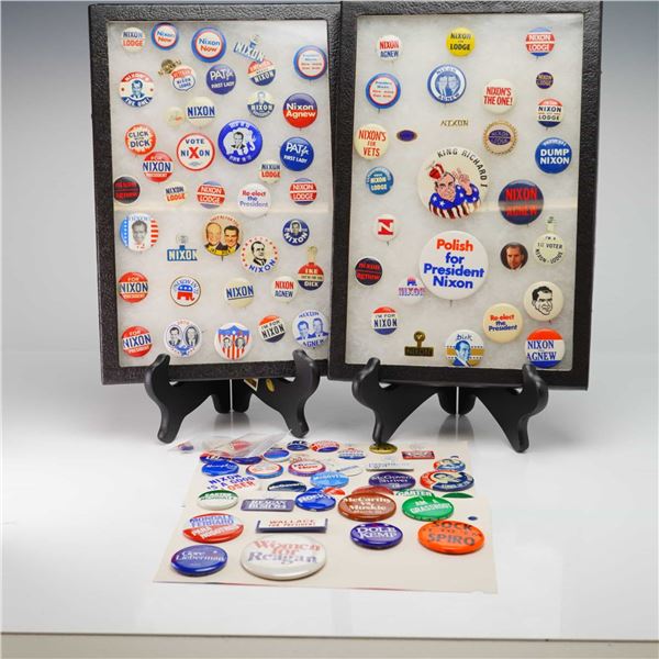 A Collection of United States Political Campaign Buttons and Pins, Mid-to-Late 20th Century