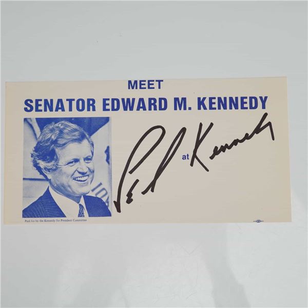 Signed Senator Edward M. Kennedy 1980 Presidential Campaign Card