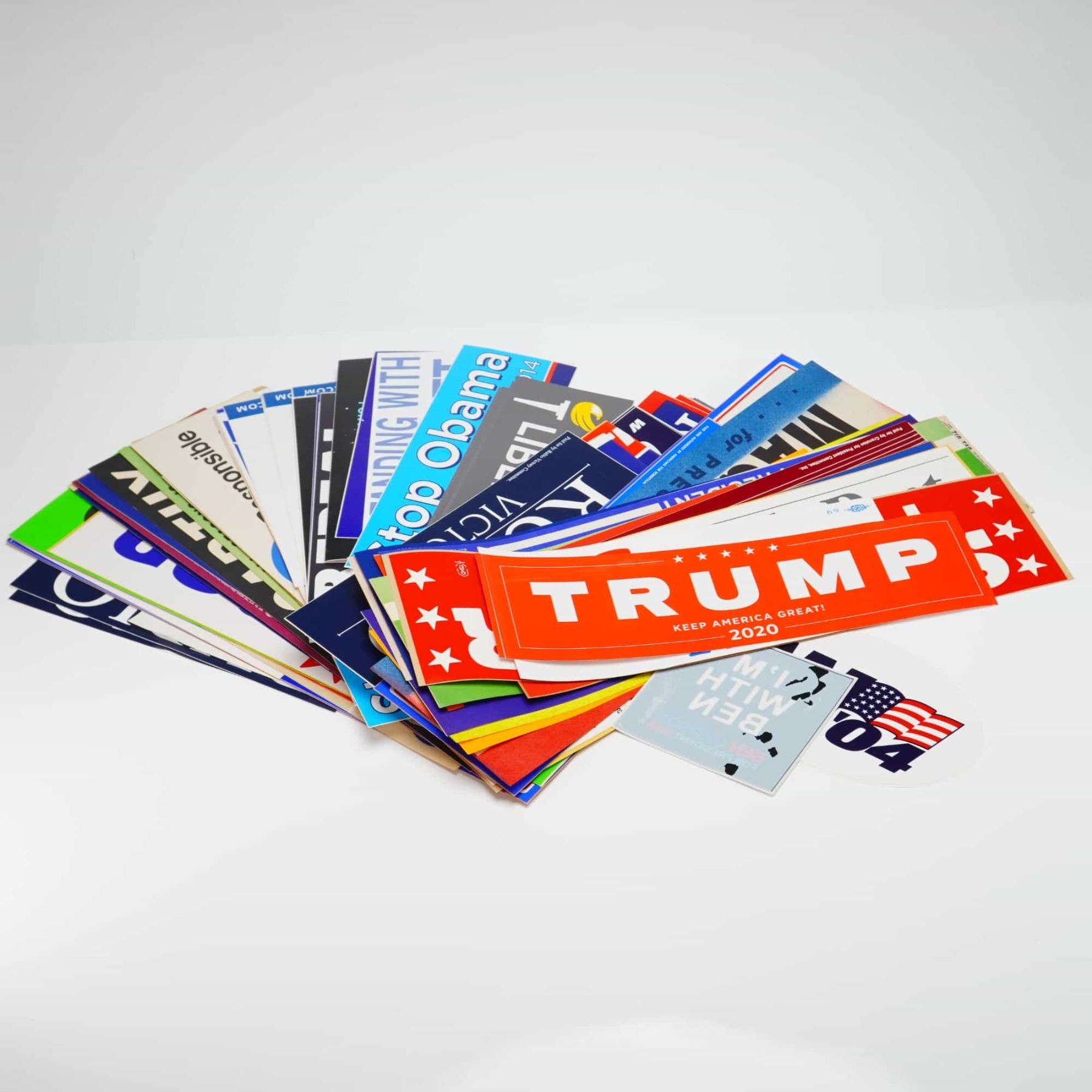 A Collection of United States Political Campaign Bumper Stickers and ...