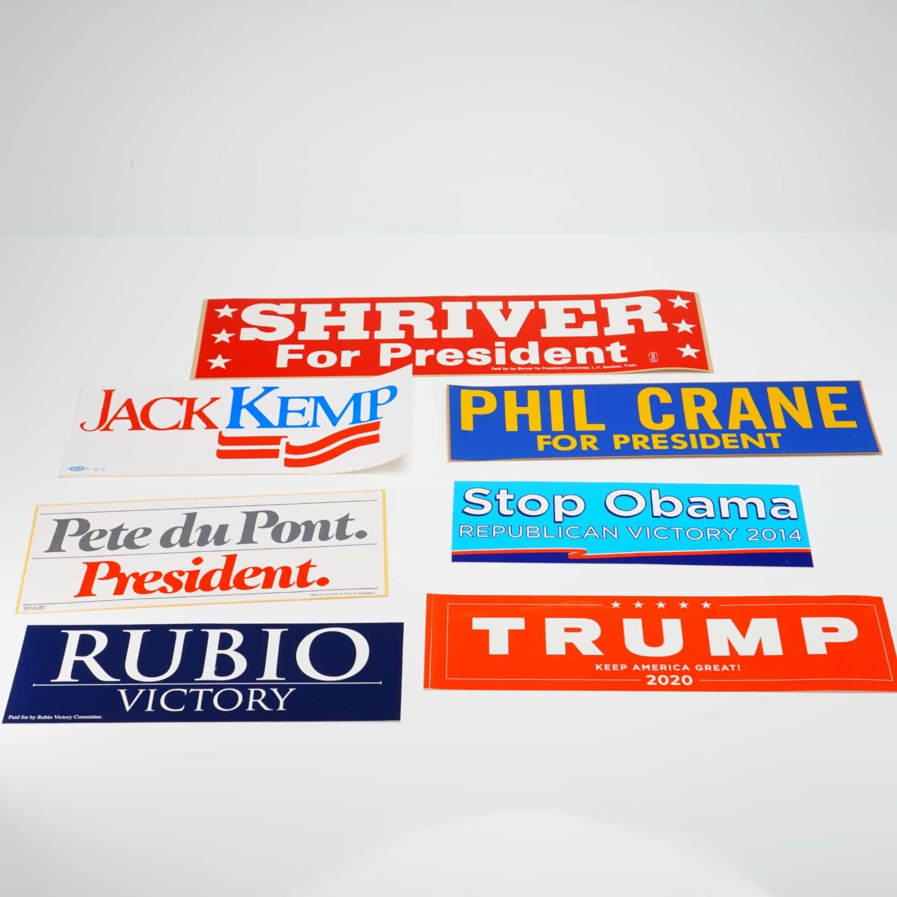 A Collection of United States Political Campaign Bumper Stickers and ...