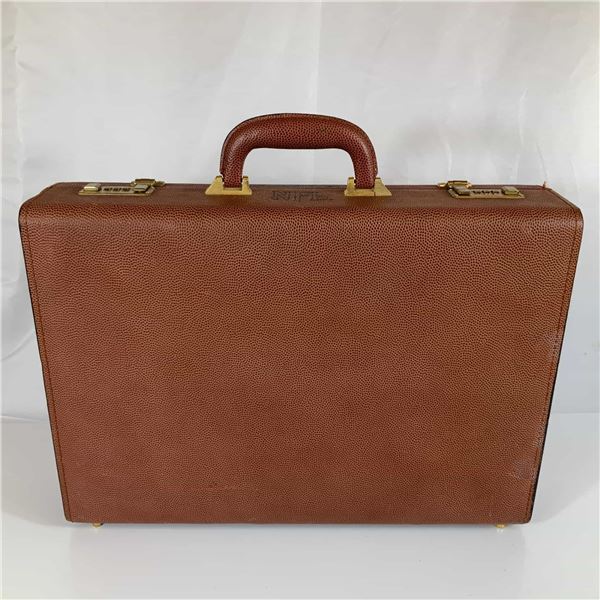 Wilson NFL Executive Briefcase Crafted from Authentic Pebbled Pigskin Leather