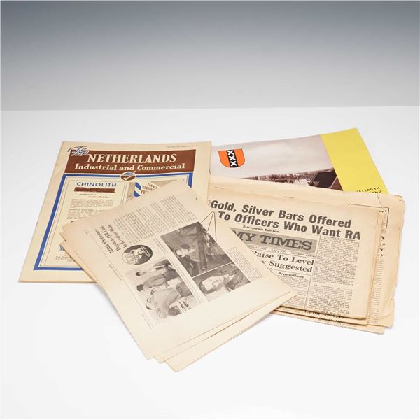 9pc Post WW2 Era Assorted Military Newspapers & Booklet