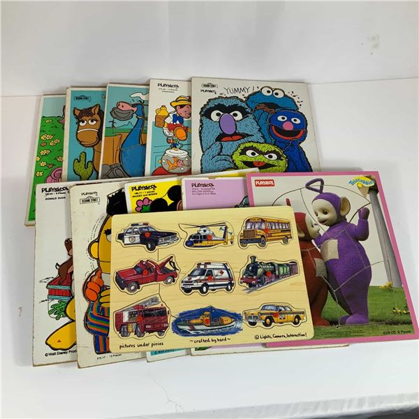 12 Playskool and Melissa and Doug Wooden Puzzle Toys
