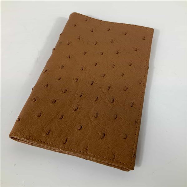 Genuine Ostrich Leather Long Wallet and Passport Holder