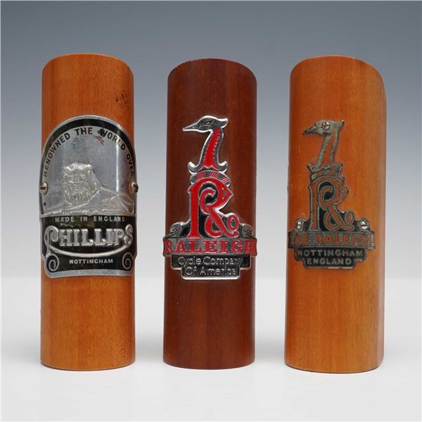 3pc Ralph W. Rogers Vintage Bicycle Head Badges