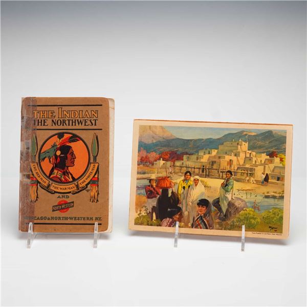 2pc The Indian the Northwest Booklet and Santa Fe Dining Car Menu