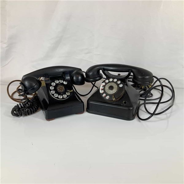 Two Vintage Western Electric Rotary Dial Telephones or Lucy Phones