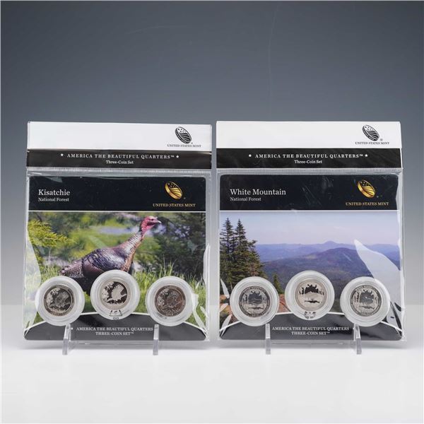 2pc 2013, 2015 America the Beautiful Three-Coin Quarters Sets