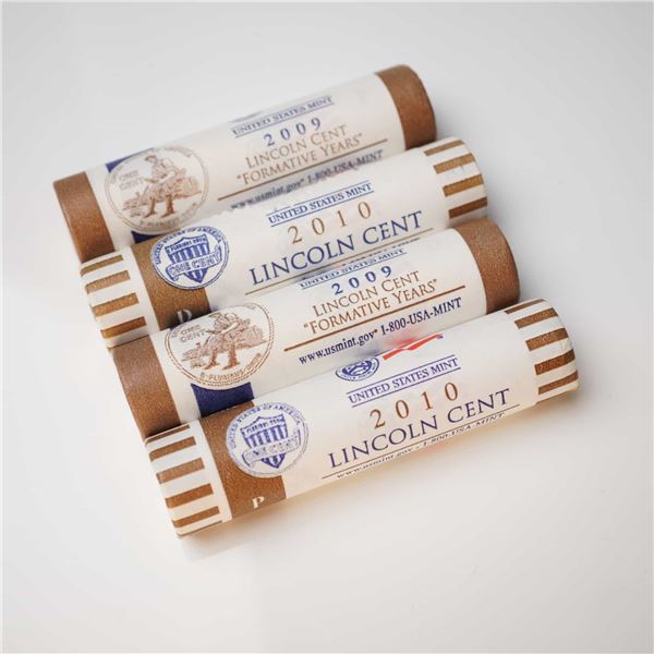 4pc 2009-2010 Lincoln Cent Rolls