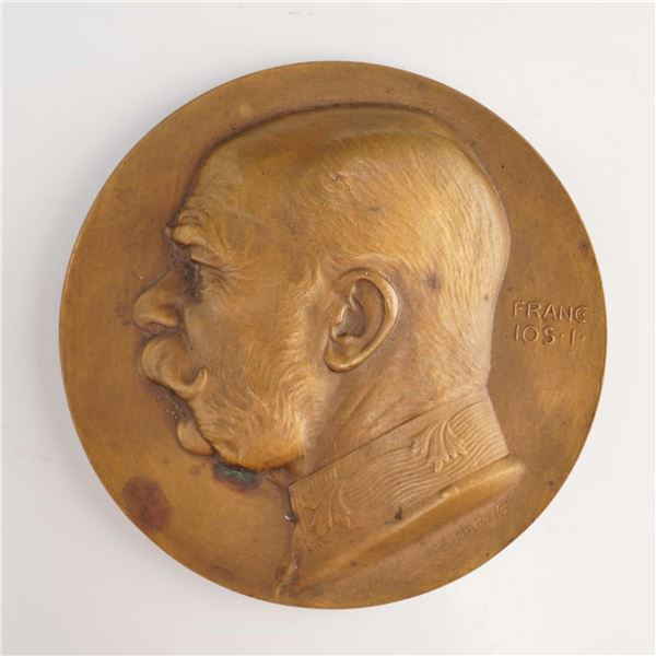 AT-HU 1914-1915 Franz Joseph I Commemorative Medallion, Bronze, A. Hartig