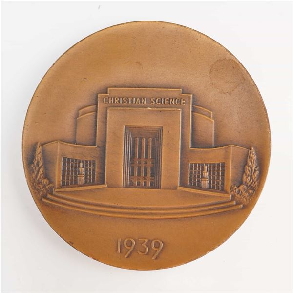 US 1939 New York World's Fair Christian Science Building Medal, Bronze