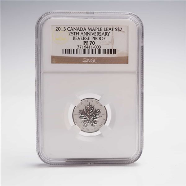 2013 Canada Maple Leaf 2 Dollar 25th Anniversary Coin NGC Graded PF-70