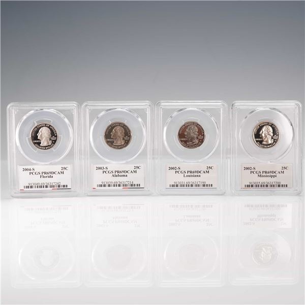 4pc US 2002-2004 State Quarters Clad Proof PCGS PR69DCAM