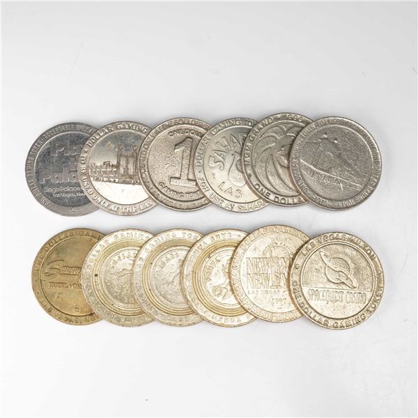 12pc Dollar Casino Gaming Tokens