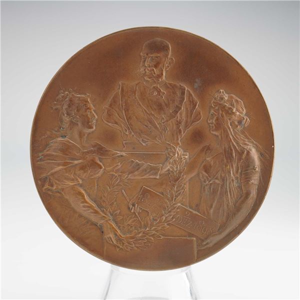 AT 1898 Franz Joseph I 50th Anniversary Reign Medal, Bronze, Fine