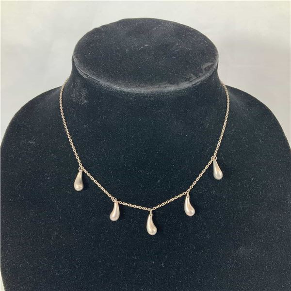 Tiffany and Co. Elsa Peretti Sterling Silver 5 Teardrop Necklace
