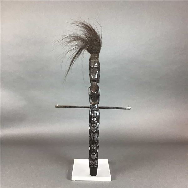 Carved Hardwood Shaman Staff in the Batak Style