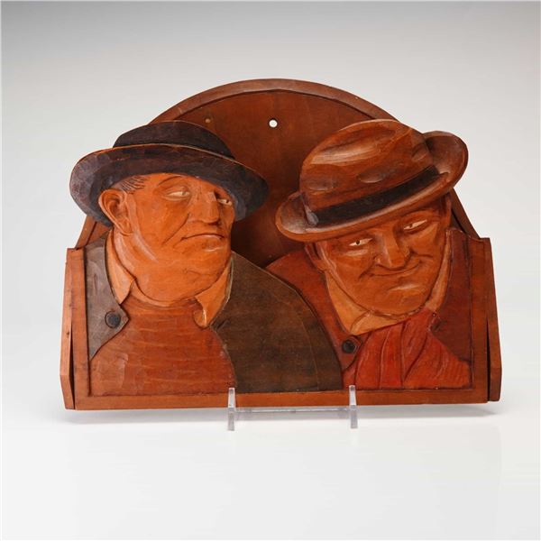 Carvel Wood Wall Hanging Depicting Two Men