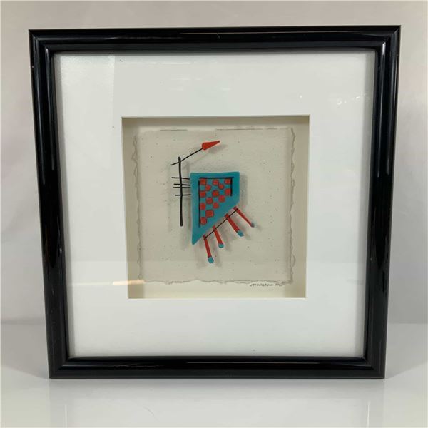 Upthegrove (20th Century), Abstract Mixed Media Fused Glass Relief, 1990