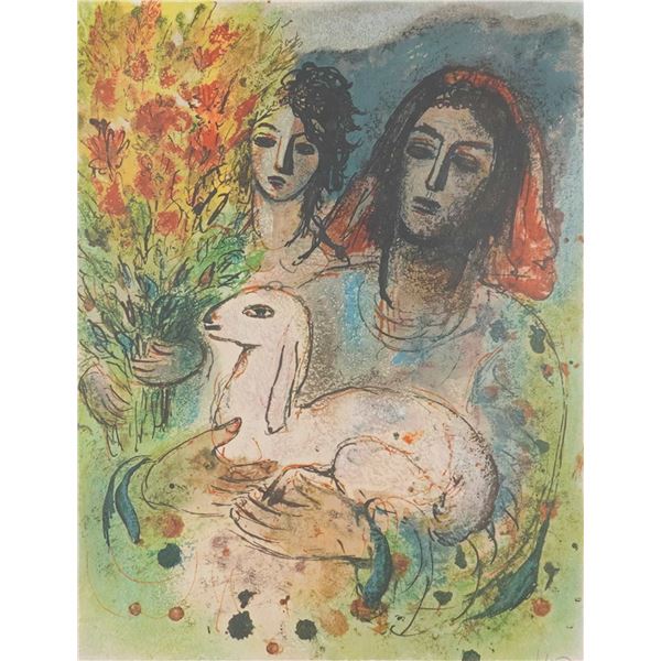 Reuven Rubin, 'Women with Flowers and Lamb', Color Lithograph, 85/200