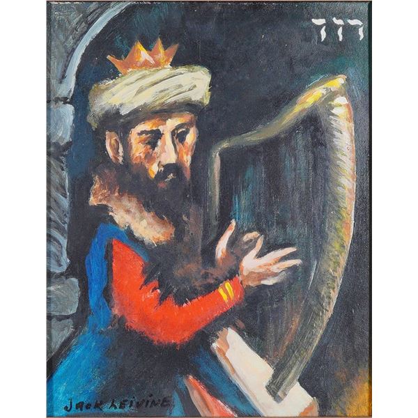 After Jack Levine, Oil on Board, King David Color Study, Signed