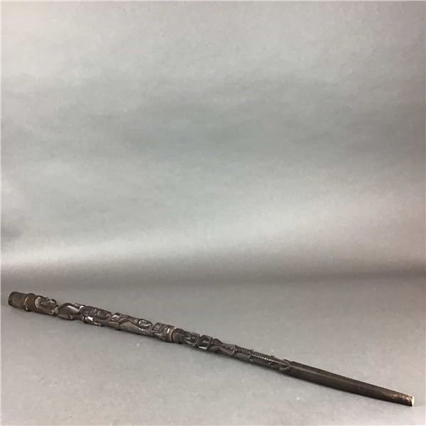 Northwest Coast Style Hand Carved Wooden Walking Stick Cane