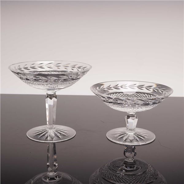 2 Piece Waterford Crystal Pedestal Compotes, Glandore