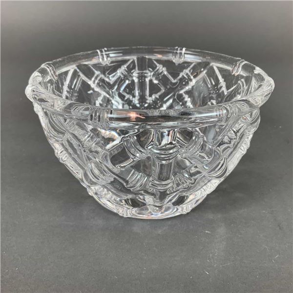 Tiffany and Co. Bamboo Pattern Crystal Glass Bowl