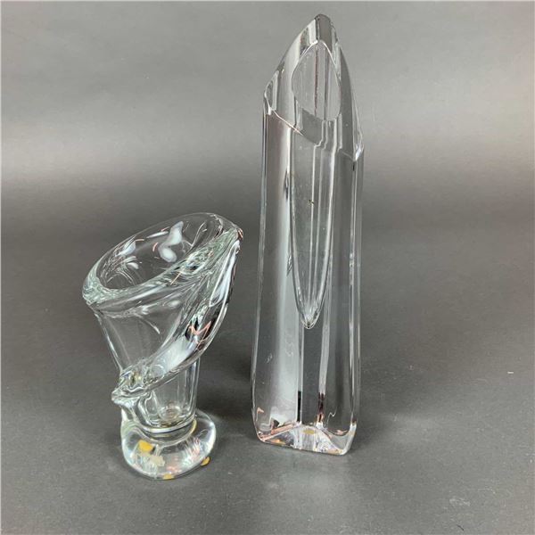 Two Baccarat and Vannes Le Chatel French Crystal Vases
