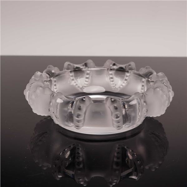 Lalique France Cannes Frosted and Clear Crystal Cigar Ashtray