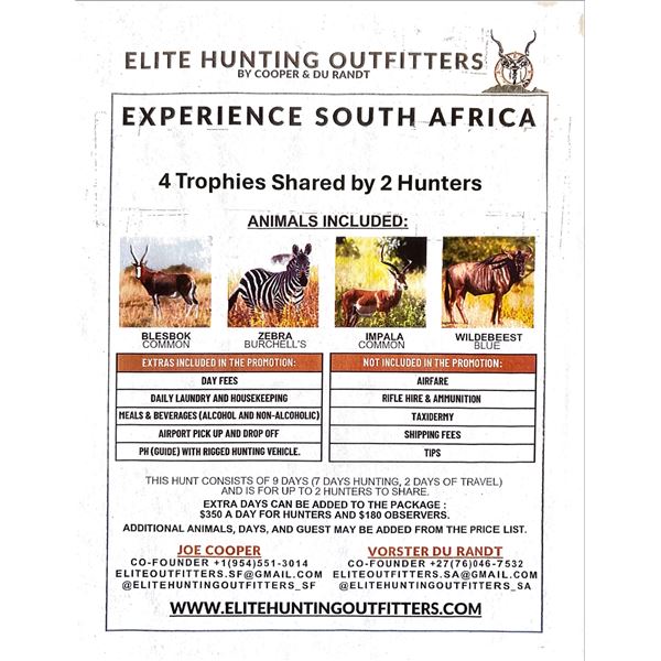Elite Hunting Outfiters - Experience South Africa