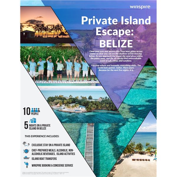 Private Island Escape - 5 Night All Inclusive for 10 Guests