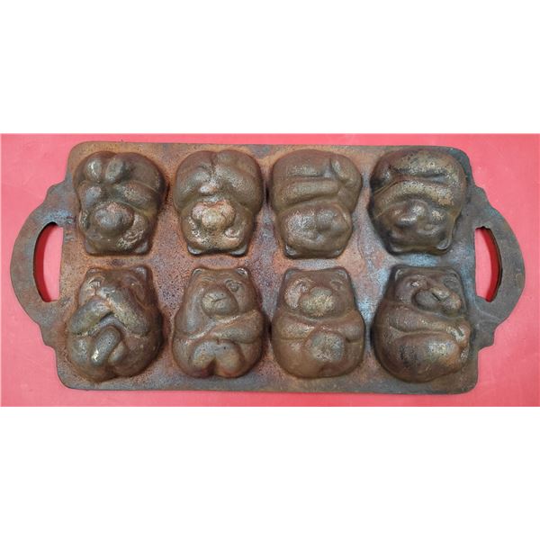 VTG Cast Iron Teddy Bear Baking Pan