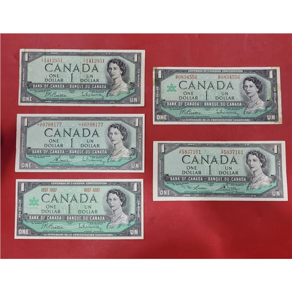 Lot of 1950s-60s Canadian $1 Bills