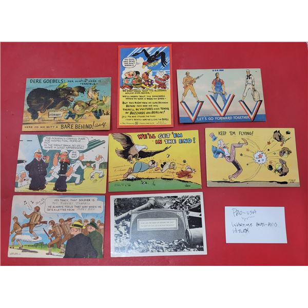 Lot of Pro-USA Wartime Anti-Axis Postcards
