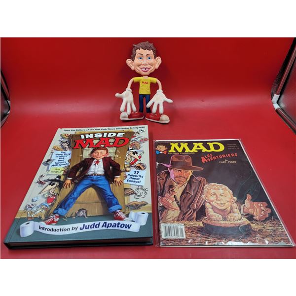 MAD Magazine Collectible Lot w/ Figure, Book, & Magazine
