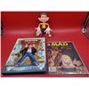 Image 1 : MAD Magazine Collectible Lot w/ Figure, Book, & Magazine