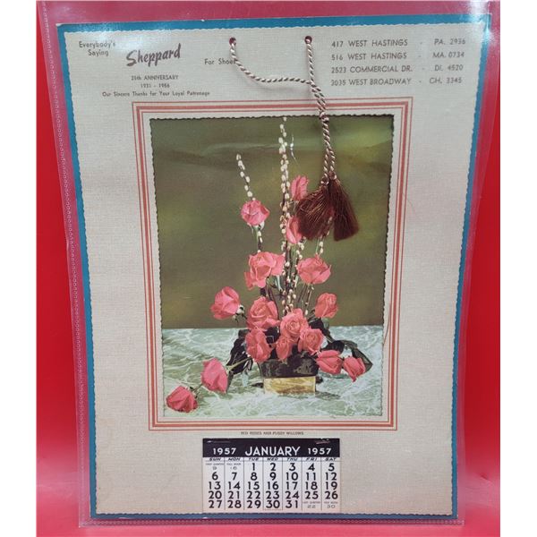 1950s Floral Advertising Calendar
