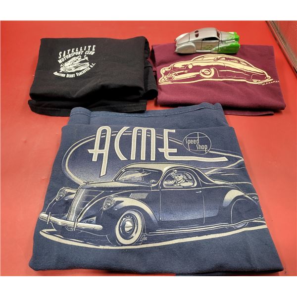 Lot of Automobile T-Shirts & Diecast Vehicle Body