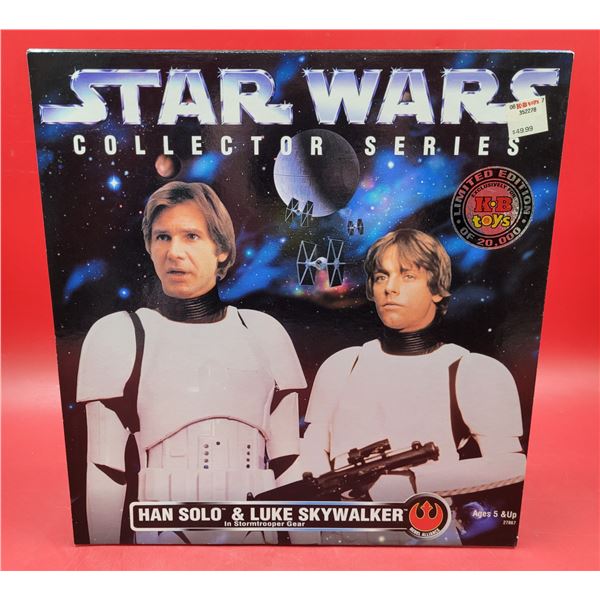 Sealed KB Toys Star Wars Han Solo & Luke Skywalker in Stormtrooper Gear Figures